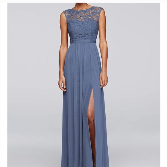 David's Bridal Dresses & Skirts - David’s Bridal Long Bridesmaid Dress Lace Bodice